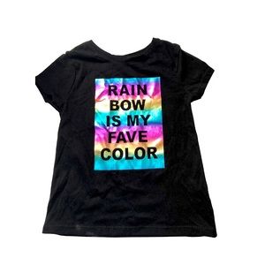 Rainbow is My Fave‎ Color foil front black tee size 4T